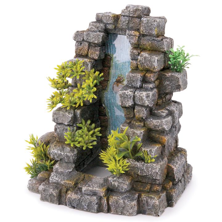 Greystone Waterfall With Plants – Large