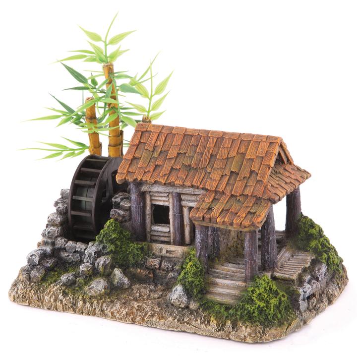 Millhouse With Waterwheel & Plants – Medium