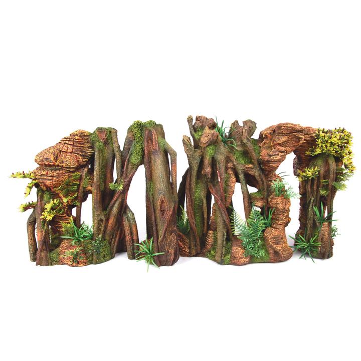 Jungle Root With Rock & Plants