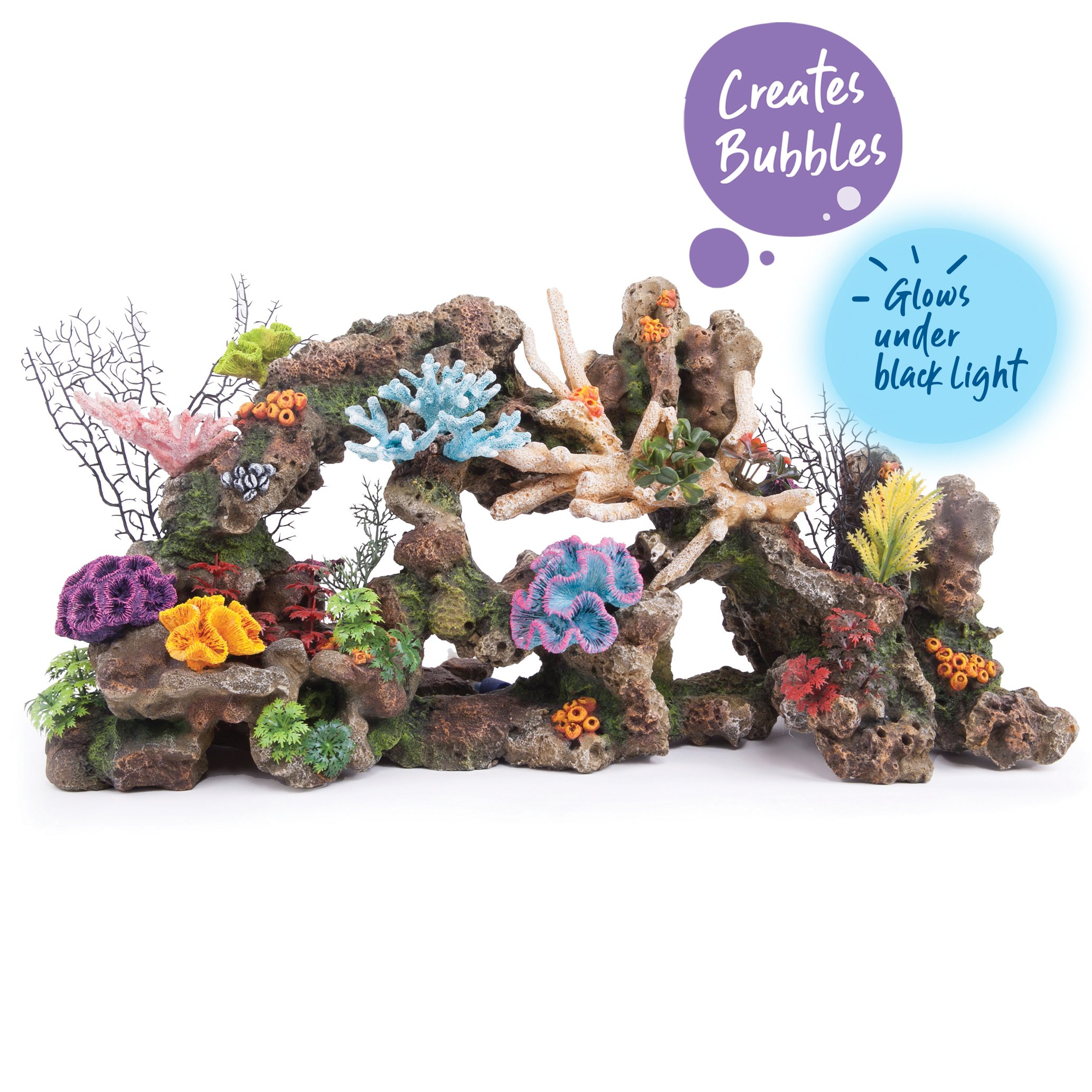 Bubbling Giant Coral Reef With Plants – X Large