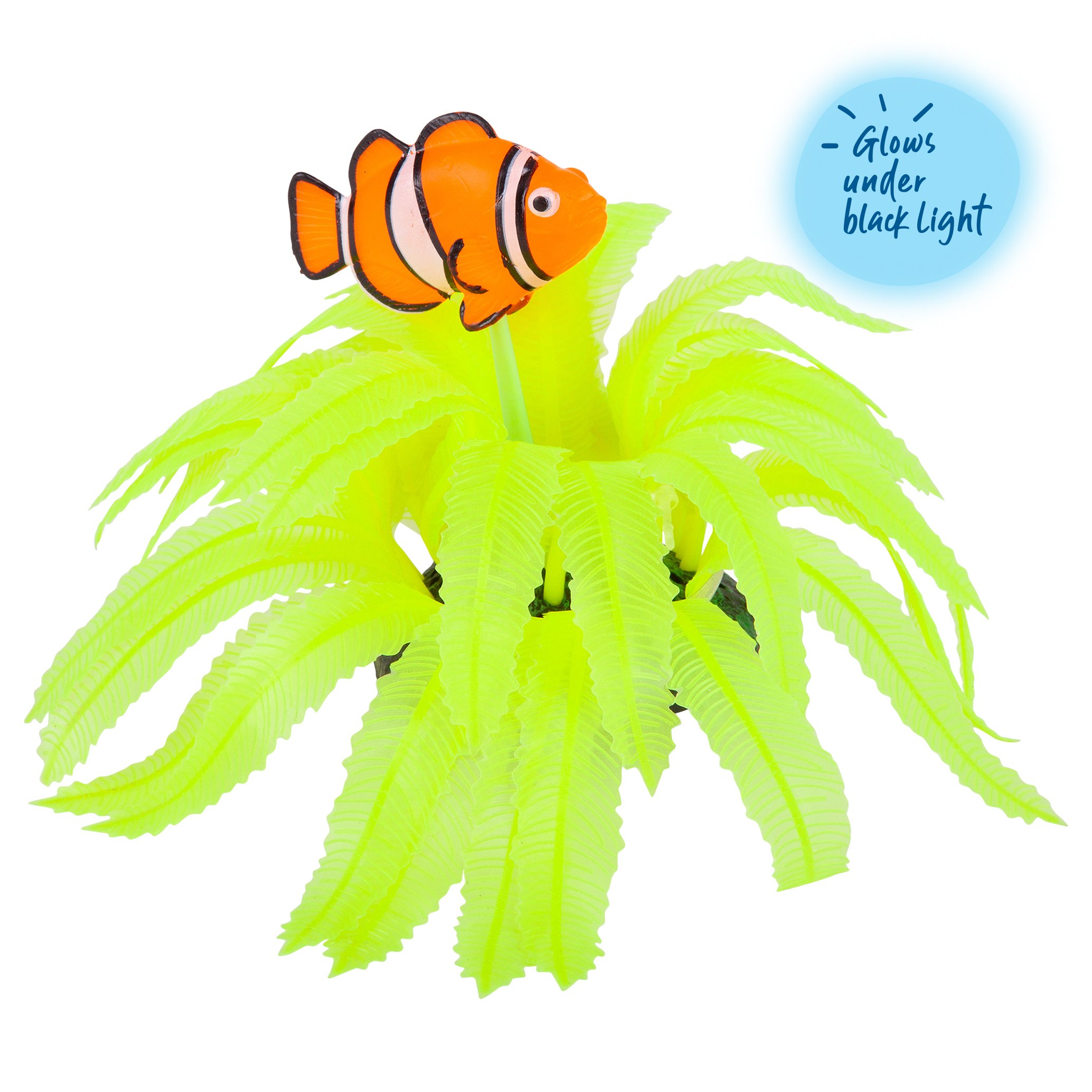 Silicone Yellow Fern With Clown Fish – Medium