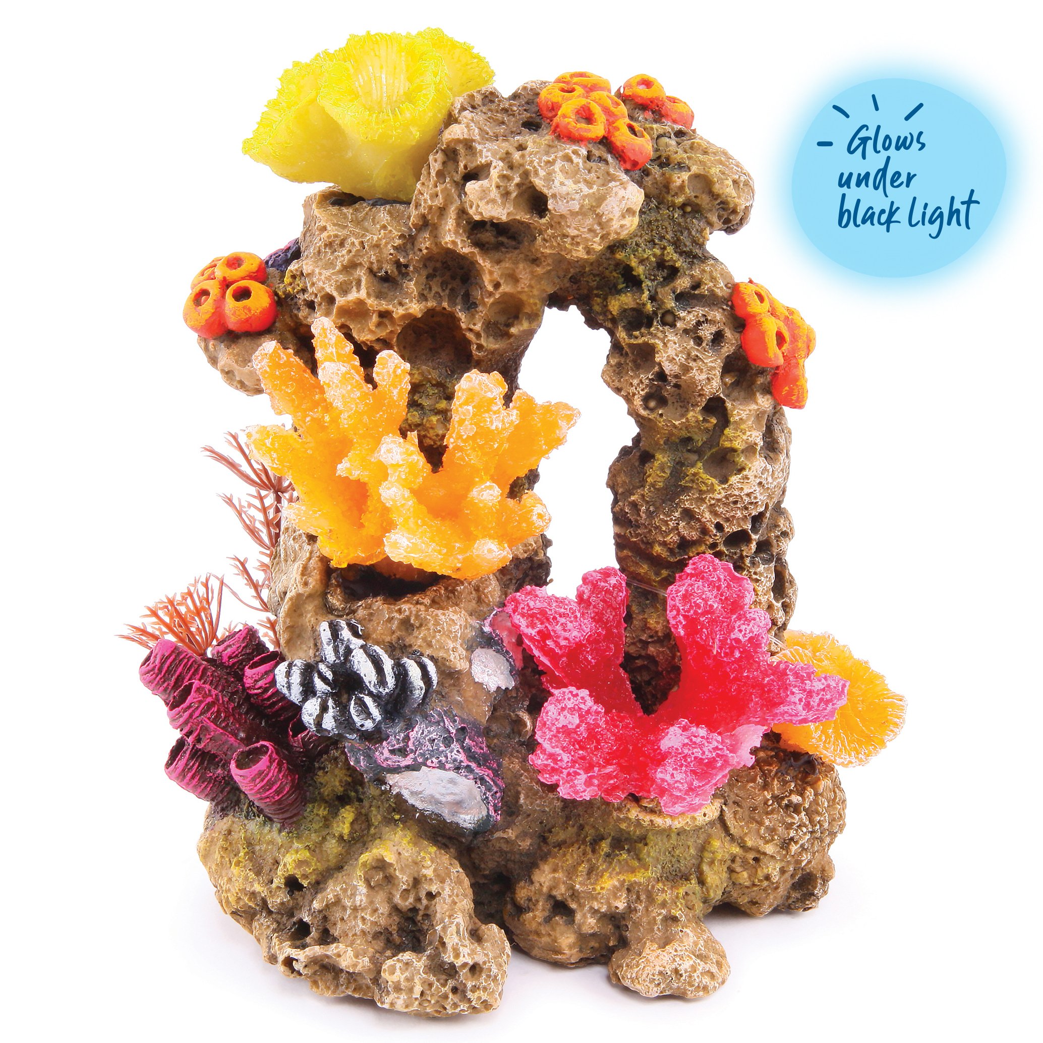 Reef Rock With Coral & Plants – Medium